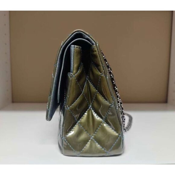 Pre-owned Chanel Patent Leather Quilted 2.55 Reissue Flap Blue - Picture 6 of 10